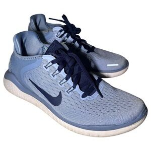 Nike Free RN Running Shoes Light‎ Blue Navy Athletic Sneakers Women’s Size 8